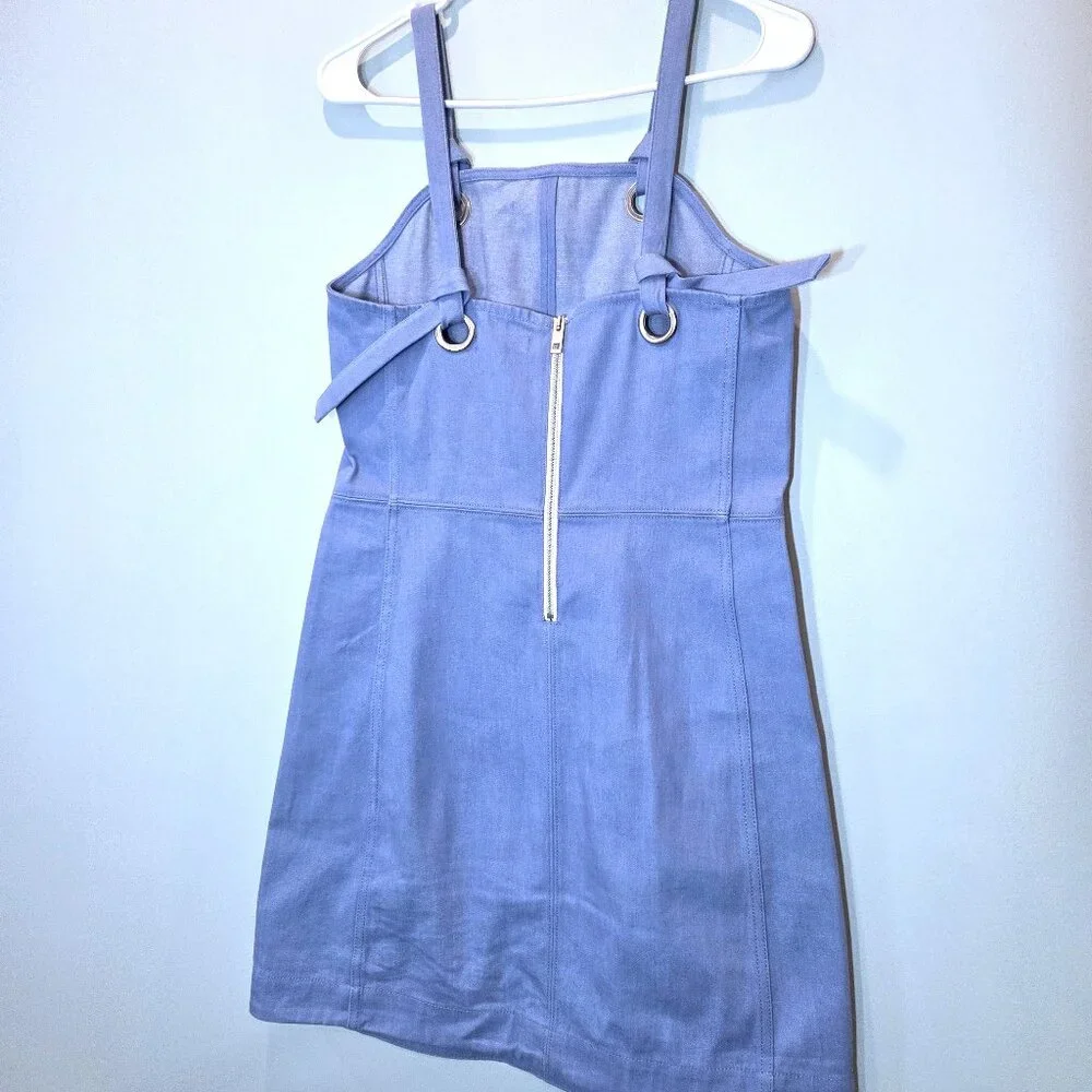 NWOT Rag & Bone Icy Blue Suffolk Mini Cotton Denim Dress Size 4 - Picture 2 of 3